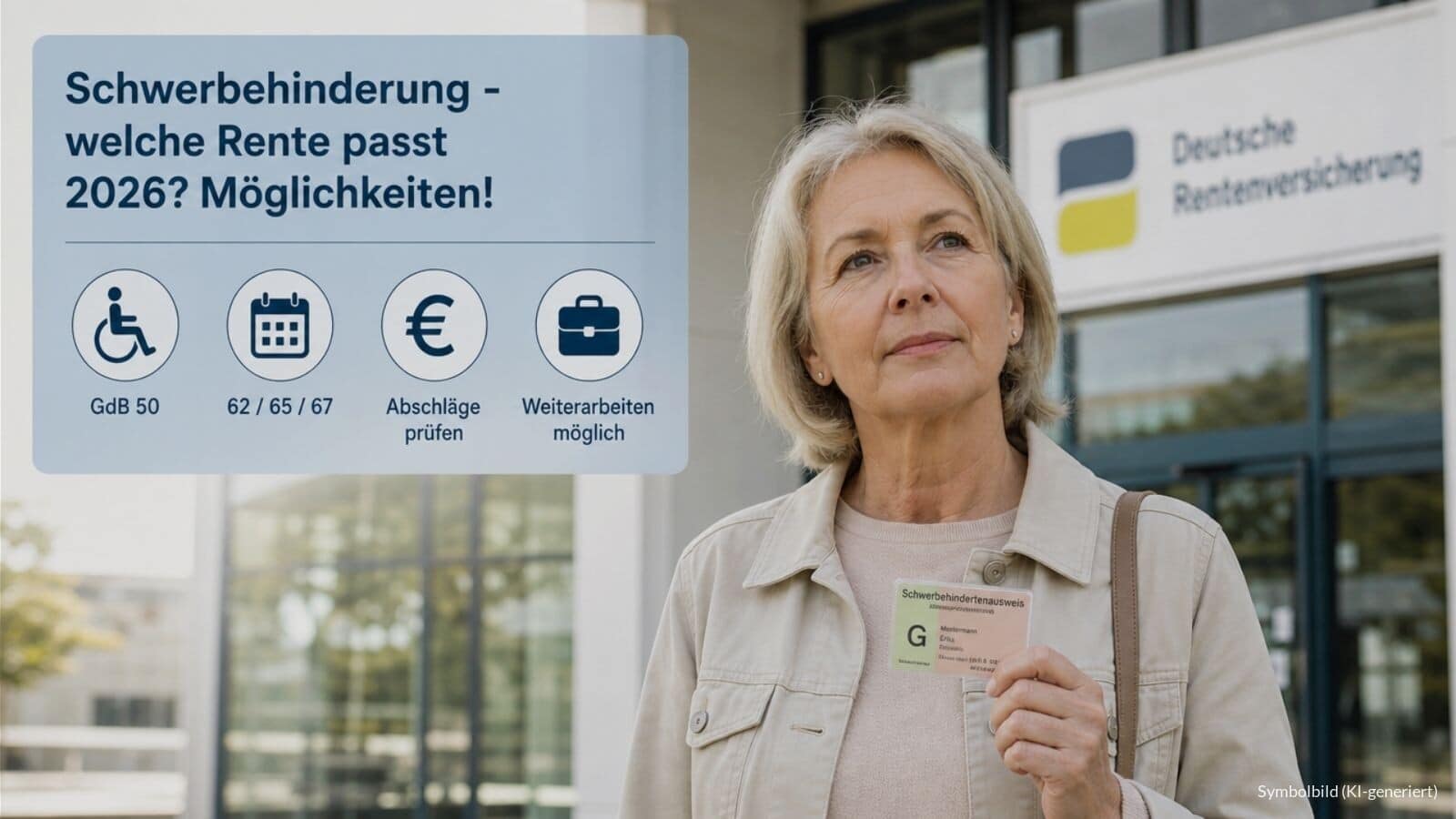 Rente für schwerbehinderte Menschen - diese Möglichkeiten gibt es