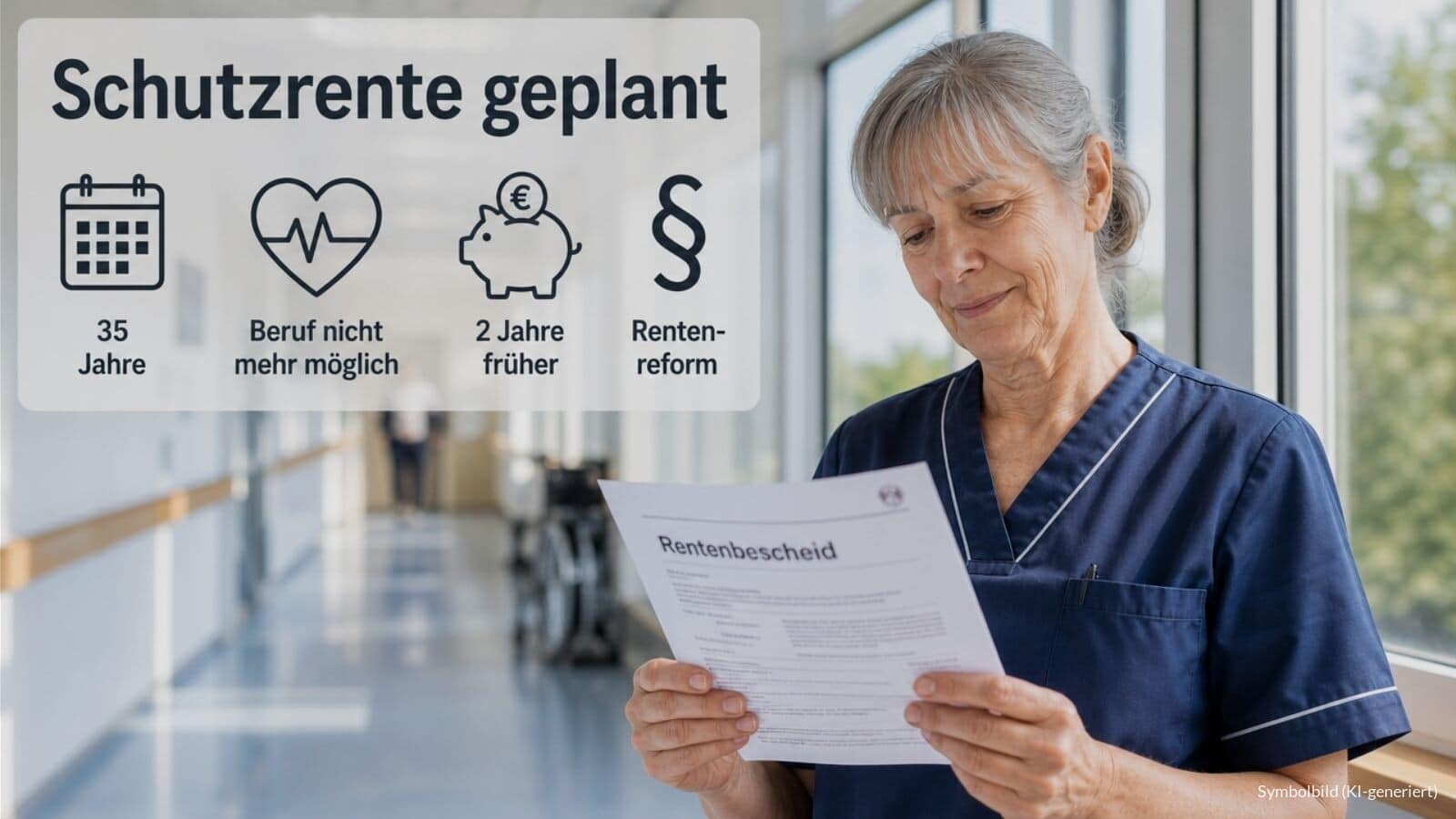 Neue Schutzrente ab 2032 bei langjähriger Beitragszahlung und verminderter Berufsfähigkeit