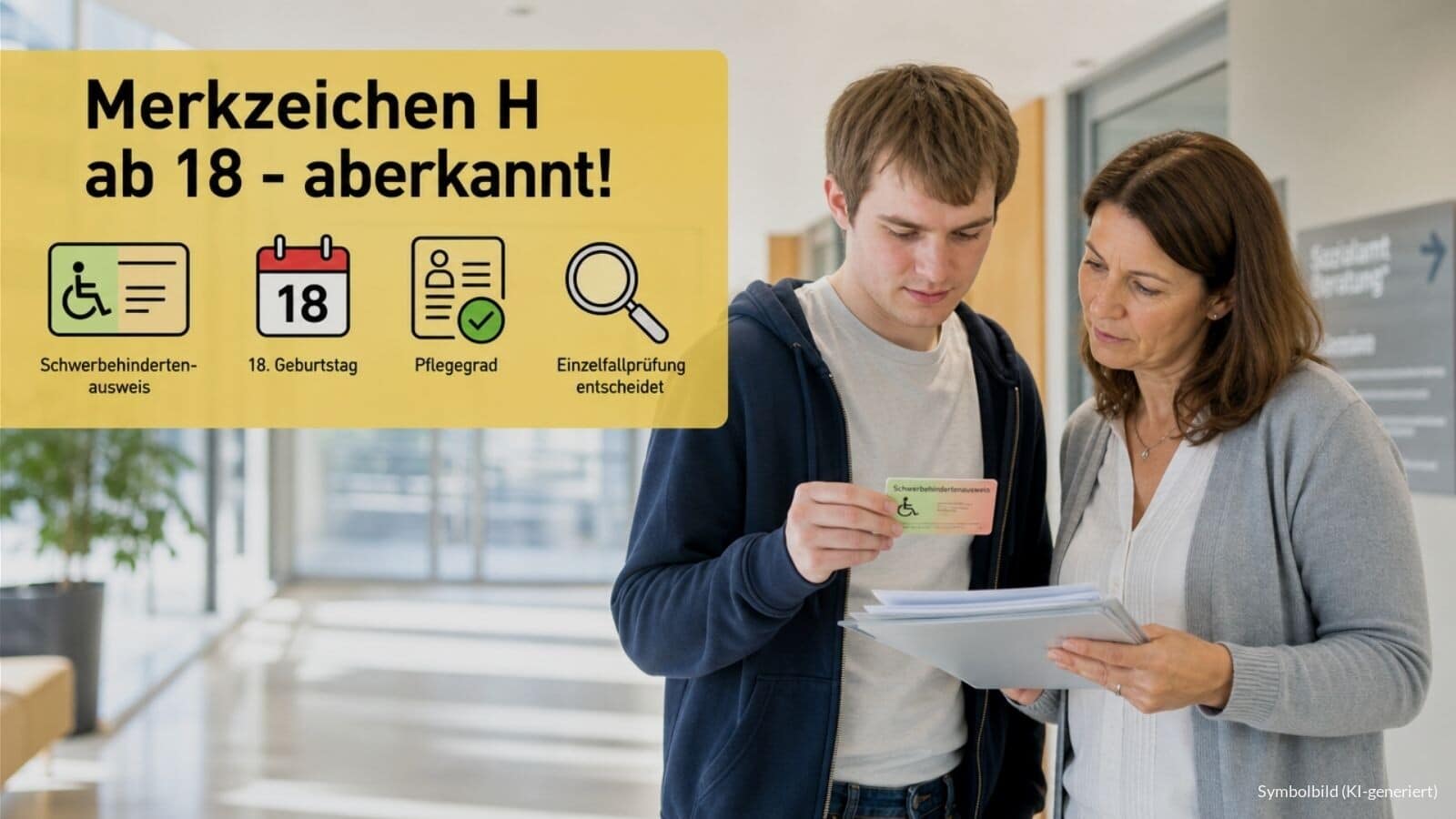 Schwerbehinderung: Merkzeichen H mit 18. Geburtstag aberkannt! Urteil