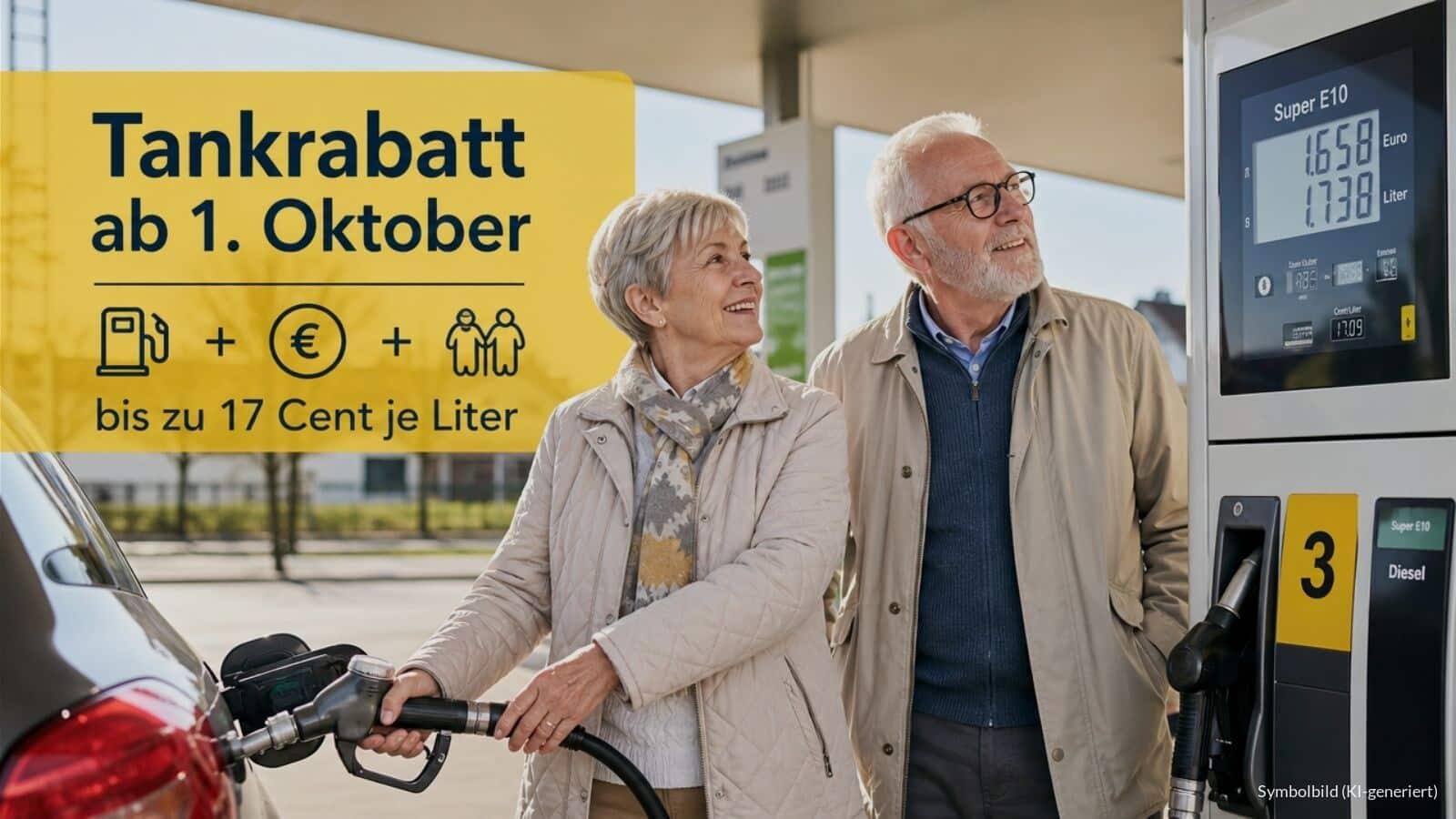 Auch Rentner profitieren: Tankrabatt ab 1. Oktober 2026. Sprittpreisdeckel später