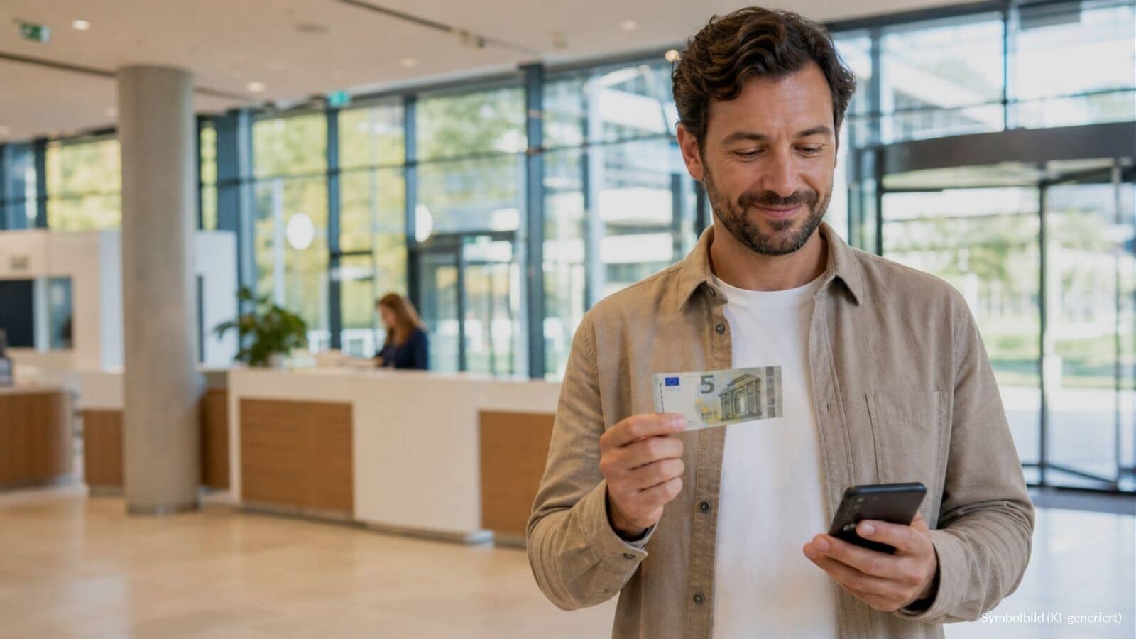 5 Euro Bareinzahlung auf Girokonto bei Grundsicherung