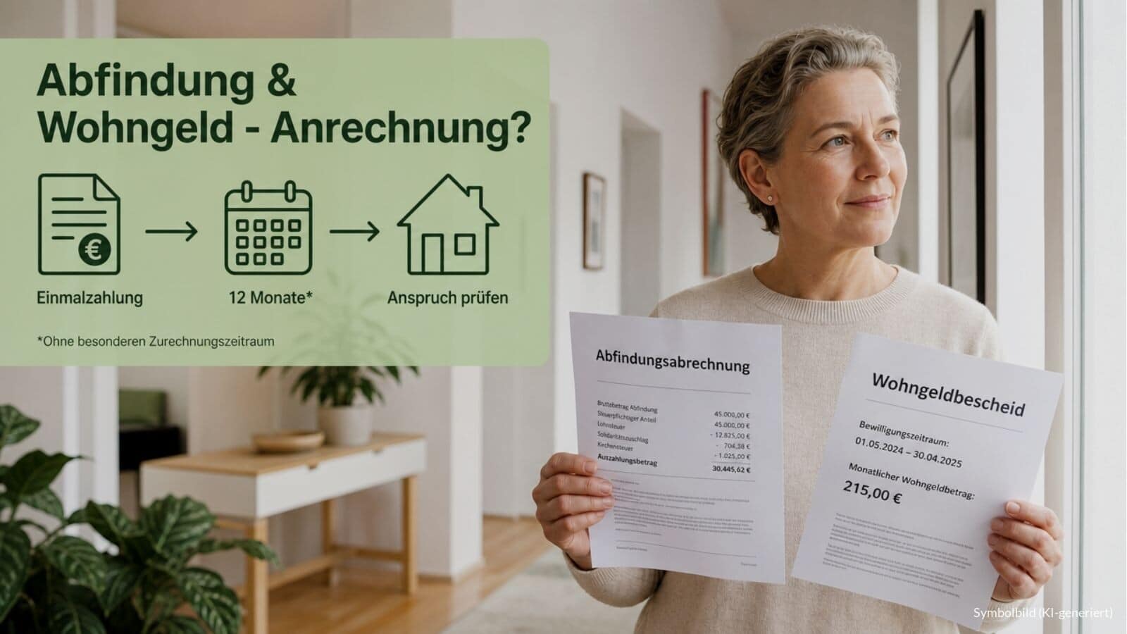 Abfindung nach Kündigung wird auf Wohngeld angerechnet