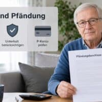 Rente grundsätzlich pfändbar. P-Konto schützt.