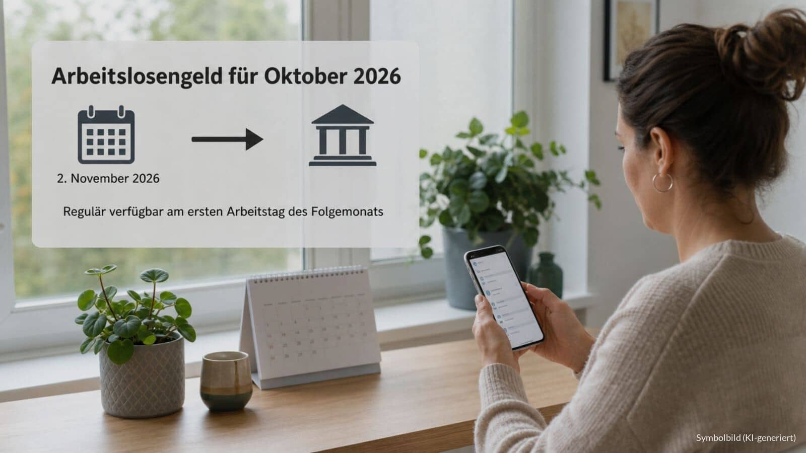 Auszahlung Arbeitslosengeld Anfang November für Oktober 2026
