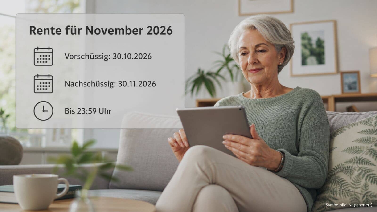 Auzahlung der Rente für November 2026