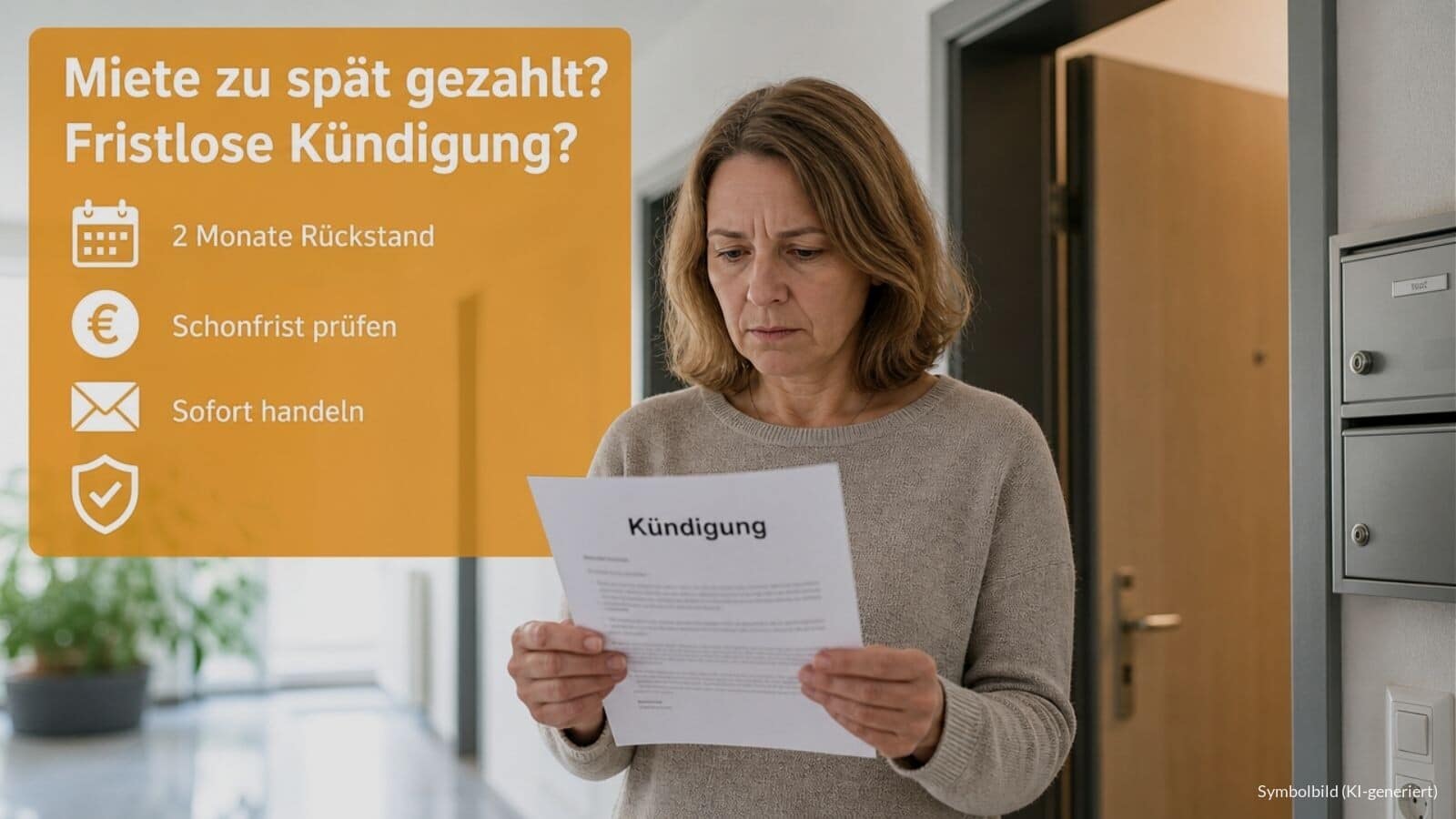 Fristlose Kündigung der Wohnung, wenn Miete zu spät gezahlt wird