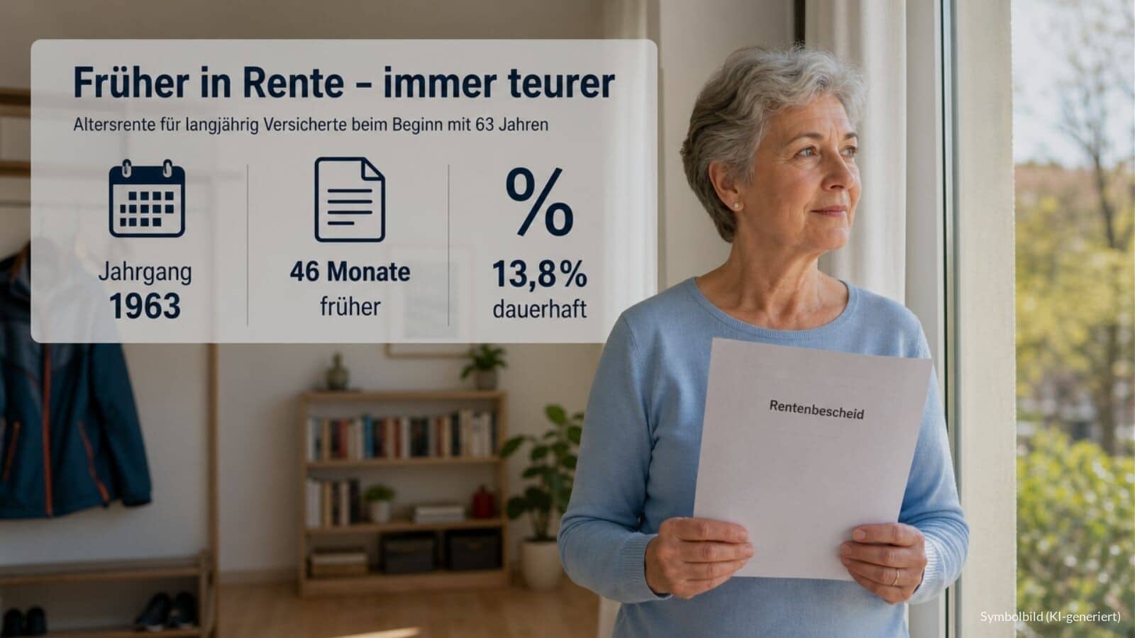 Früher in Rente gehen immer teurer: Tabelle
