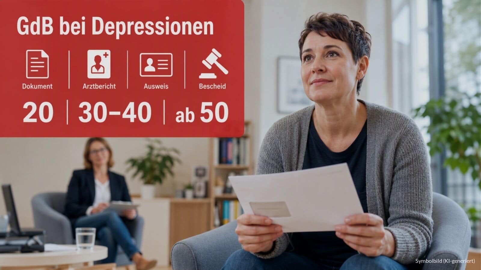 Schwerbehinderung: GdB bei Depression