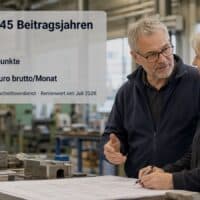 Höhe der Rente nach 45 Beitragsjahren - Tabelle
