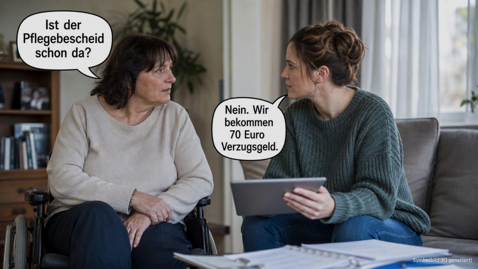 Pflegebescheid kommt zu spät - 70 Euro Verzugsgeld