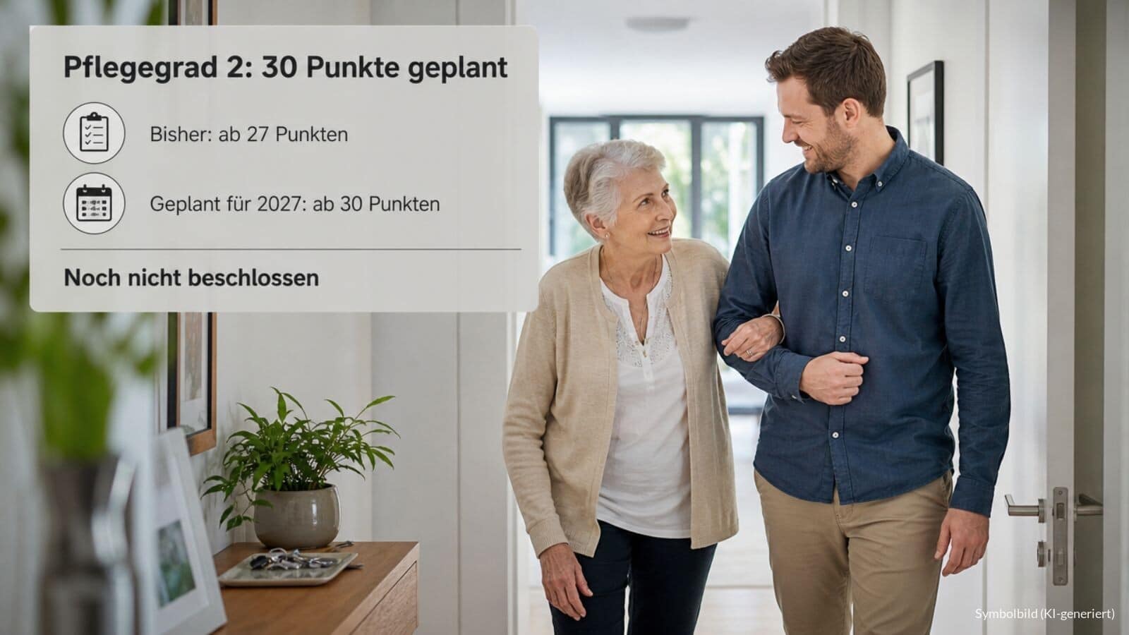 Pflegegrad 2 ab 2027 mit 30 Punkten