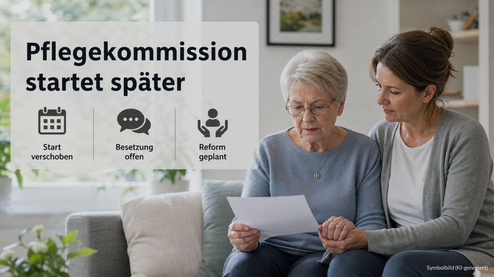 Pflegereform 2027: Pflegekommission startet später