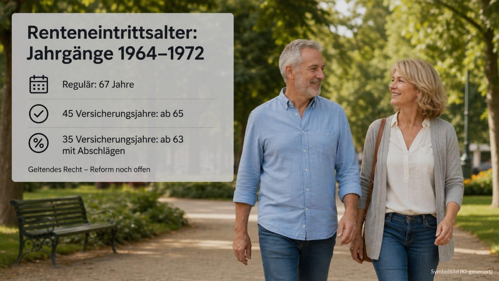 Renteneintrittsalter der Jahrgänge 1964 bis 1972 - Reform