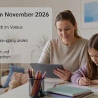 Auszahlung Unterhalt oder Unterhaltsvorschuss für November 2026