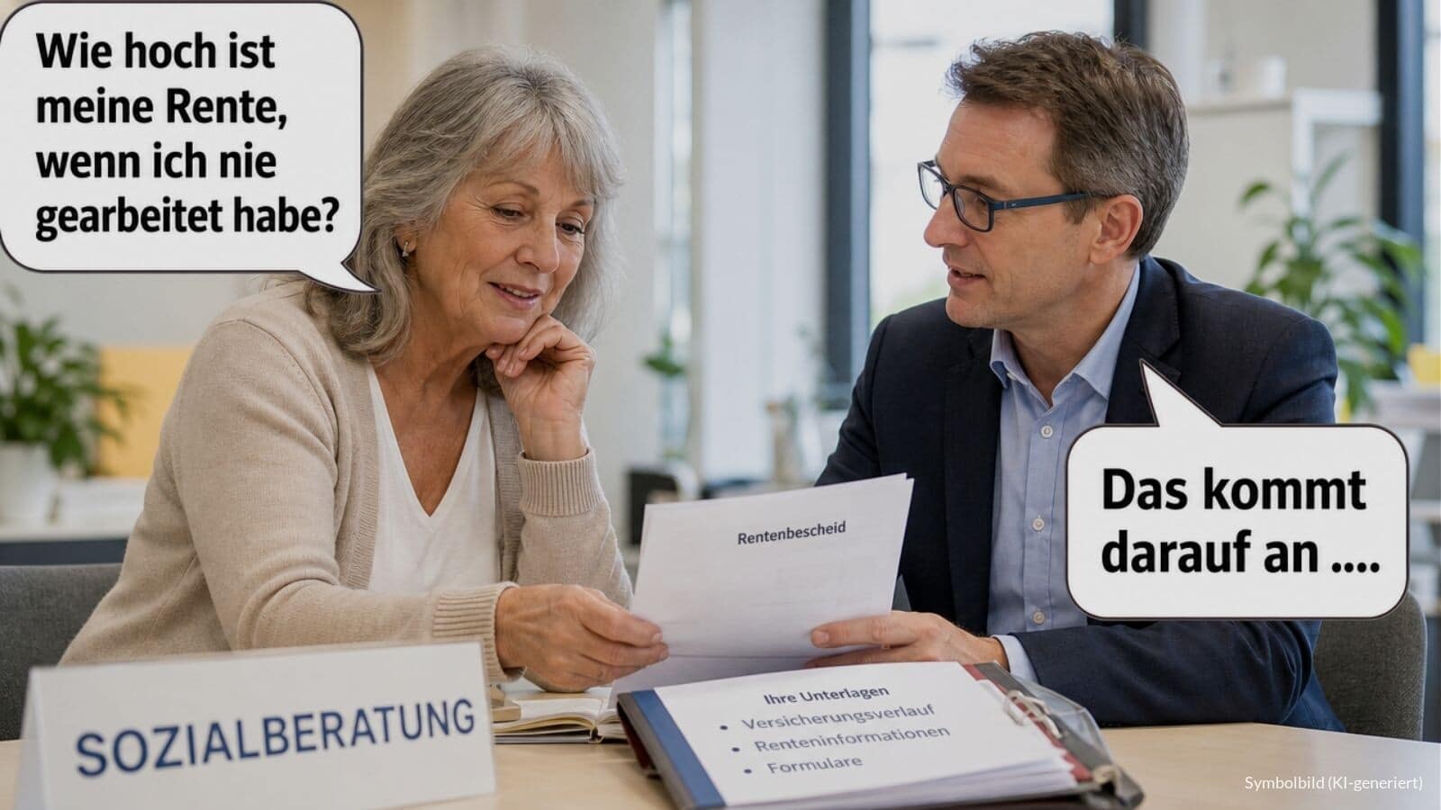 Wie hoch ist meine Rente, wenn ich nie gearbeitet habe?