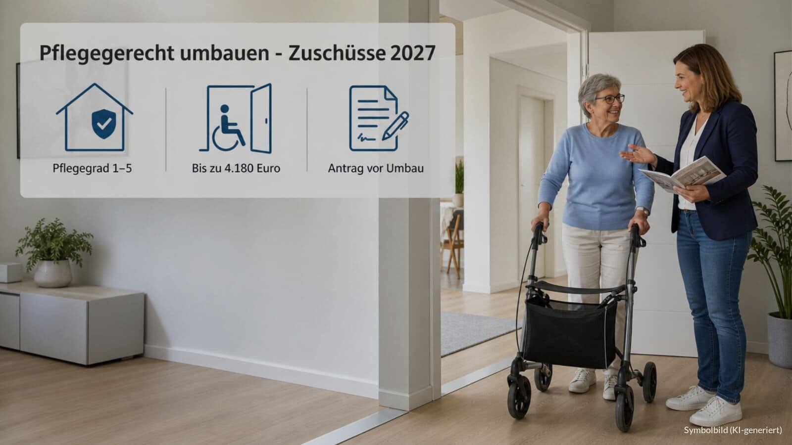 Zuschüsse 2027 für pflegegerechten Umbau der Wohnung